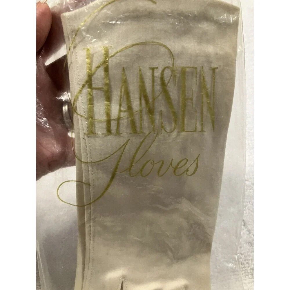 Vintage Hansen Ladies Church Gloves White 10” Wedding Prom Special Occasion